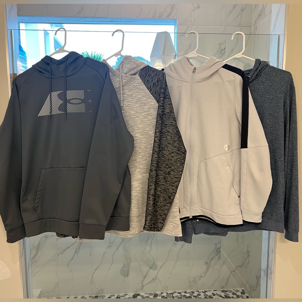 Men’s size large jackets/hoodies. 2 Under Armour